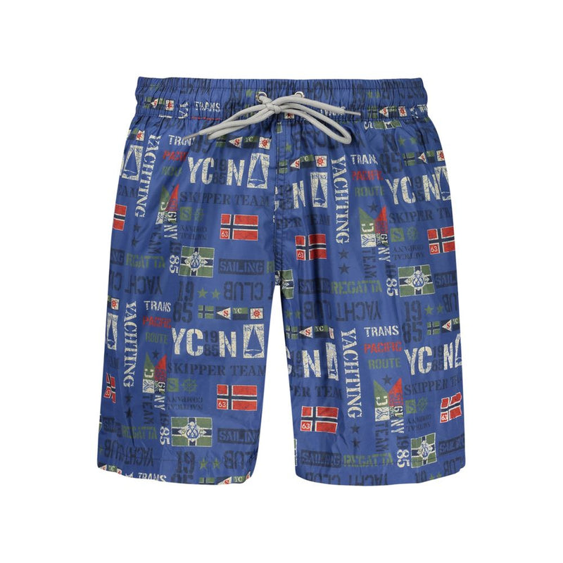 Norway 1963 Blue Polyester Men's Swim Boxer Shorts