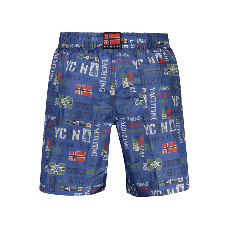 Norway 1963 Blue Polyester Men's Swim Boxer Shorts