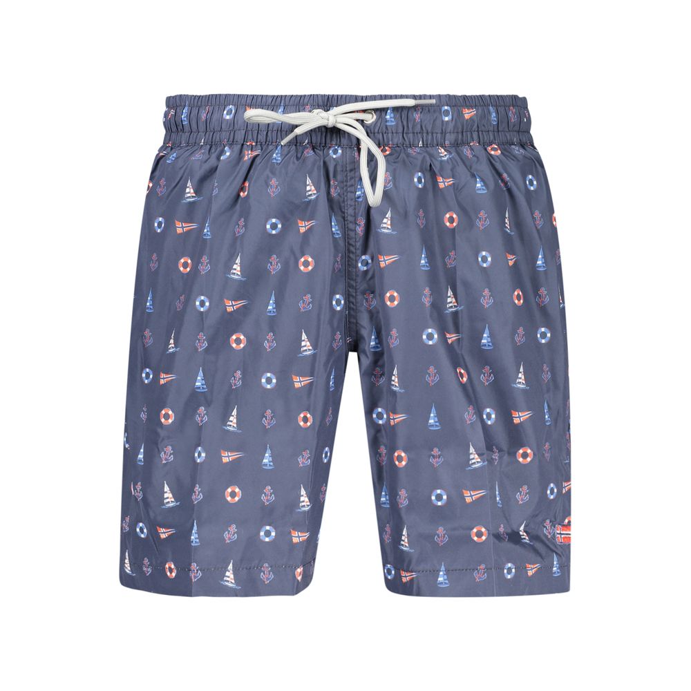 Norway 1963 Blue Polyester Men's Swim Boxer Shorts