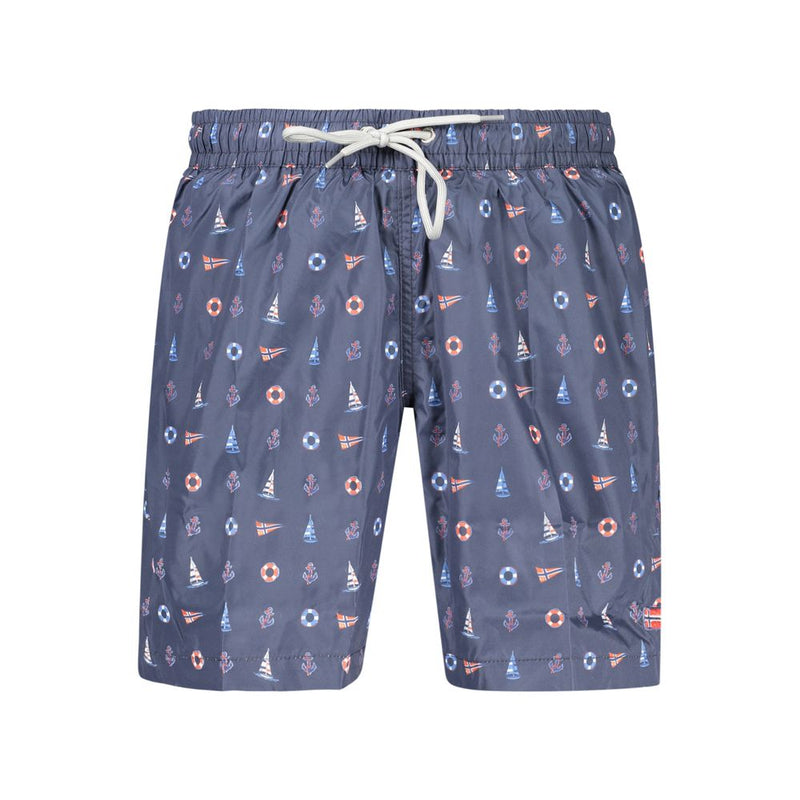 Norway 1963 Blue Polyester Men's Swim Boxer Shorts