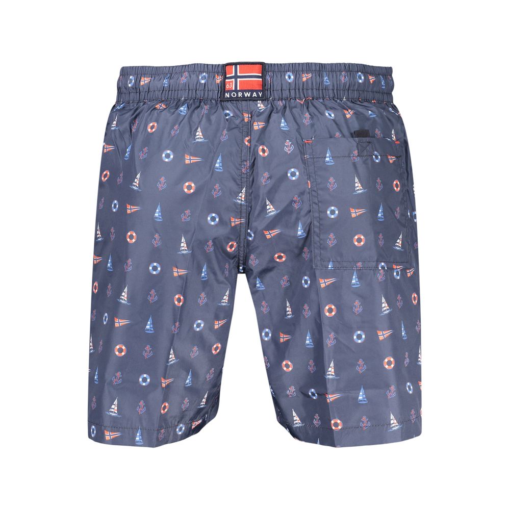 Norway 1963 Blue Polyester Men's Swim Boxer Shorts