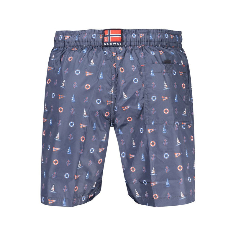 Norway 1963 Blue Polyester Men's Swim Boxer Shorts