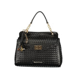 Mario Valentino Black Polyurethane Women's Handbag with Adjustable Strap