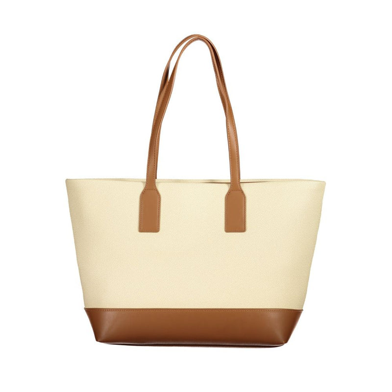 Mario Valentino Beige Polyurethane Women's Shoulder Bag