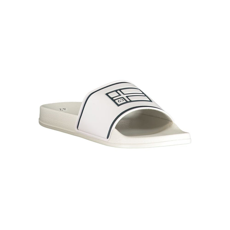 Norway 1963 White Polyurethane Men's Slipper with Blue Details