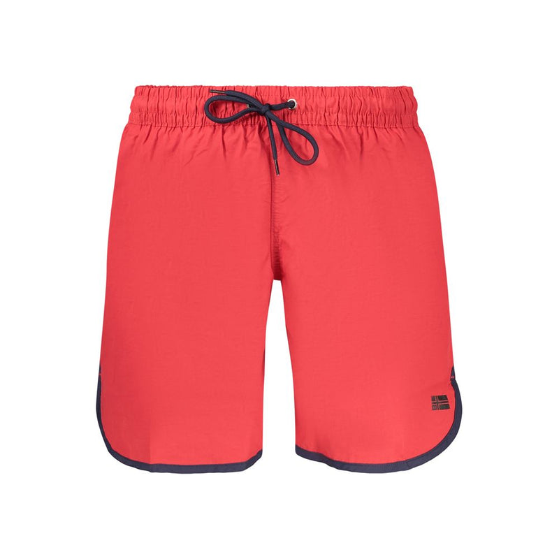 Norway 1963 Rosso Polyamide Men's Swim Shorts - Red