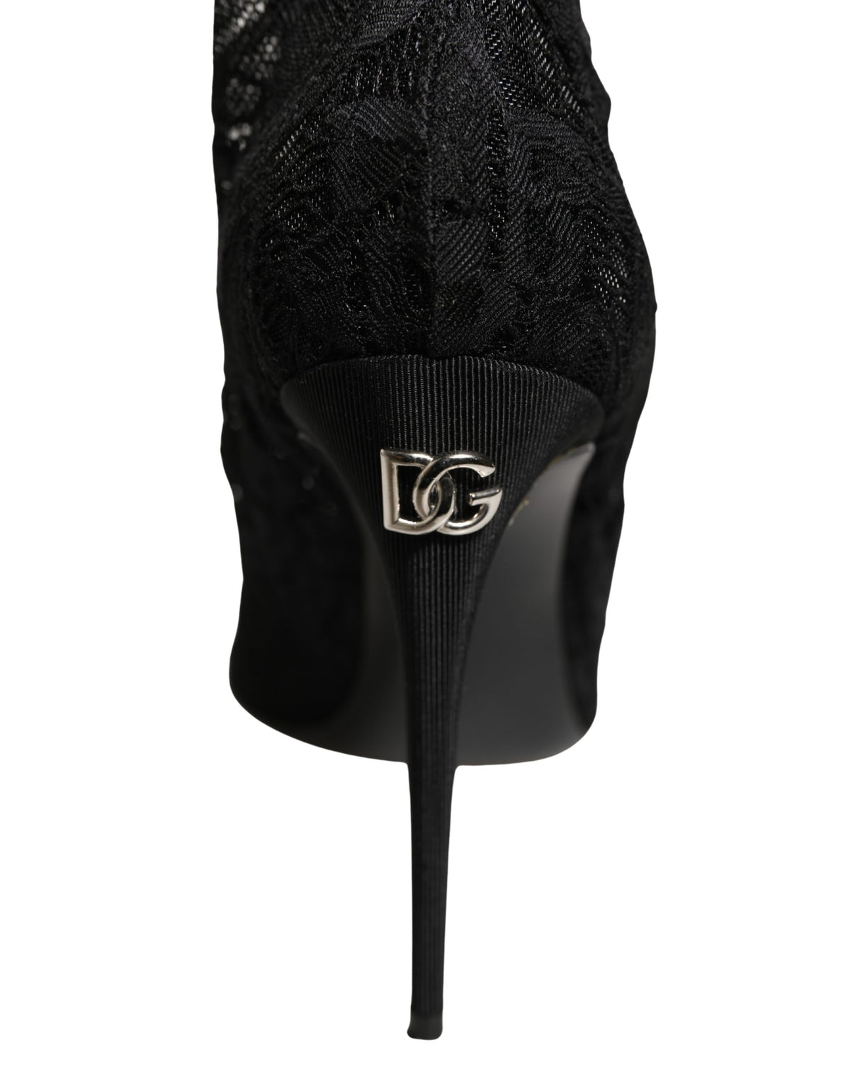 Dolce & Gabbana Black Taormina Lace Socks Boots