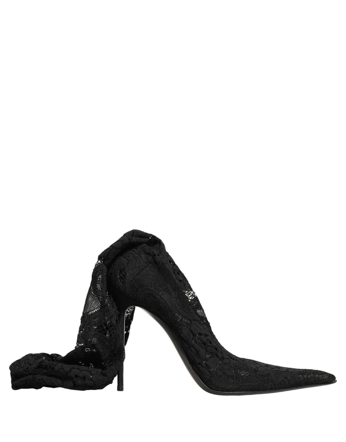 Dolce & Gabbana Black Taormina Lace Socks Boots