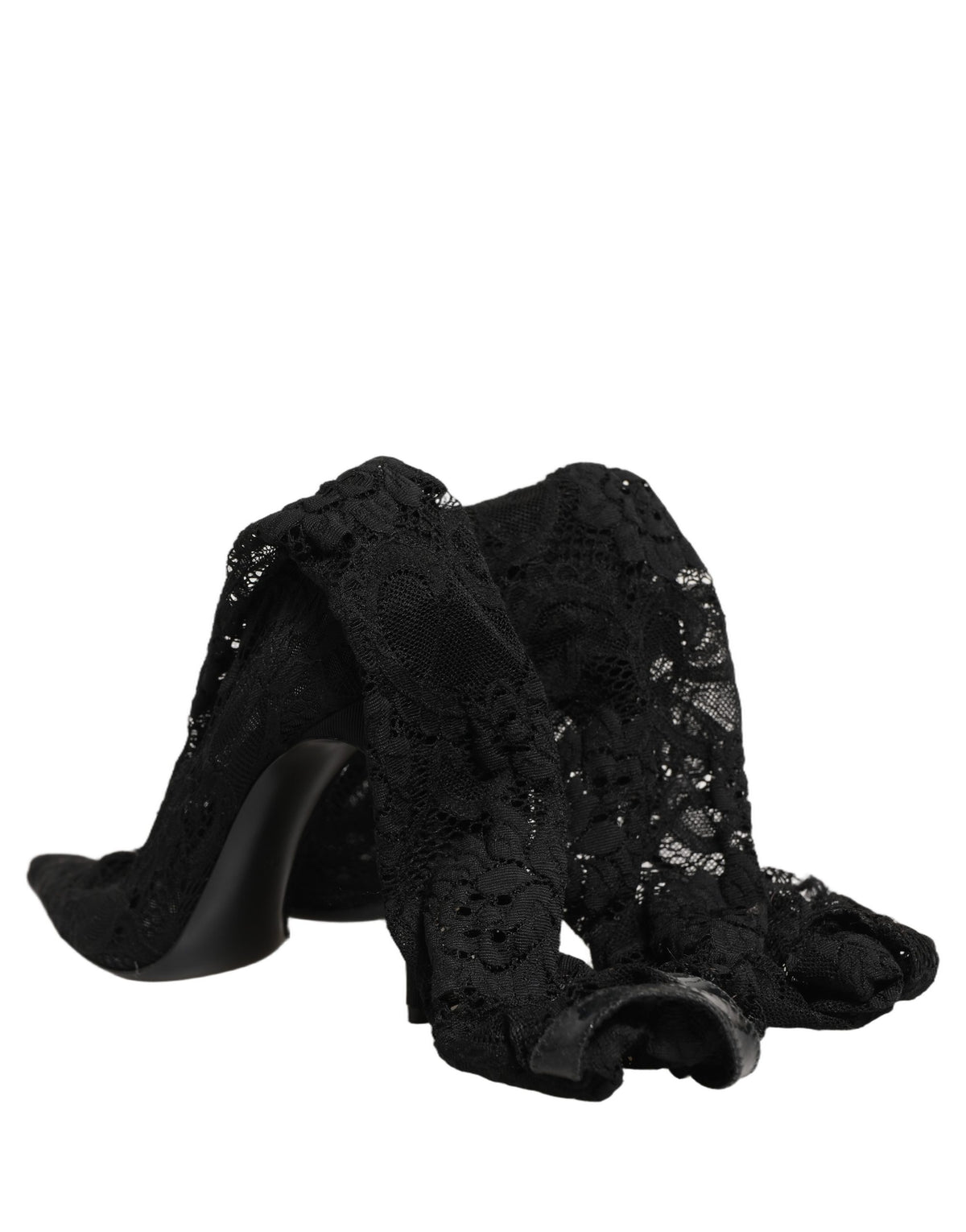 Dolce & Gabbana Black Taormina Lace Socks Boots