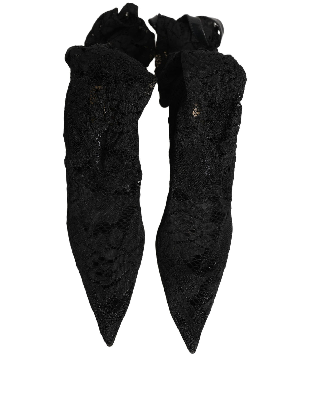 Dolce & Gabbana Black Taormina Lace Socks Boots