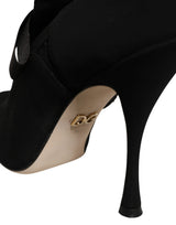 Dolce & Gabbana Black Stiletto Heels Mid Calf Boots