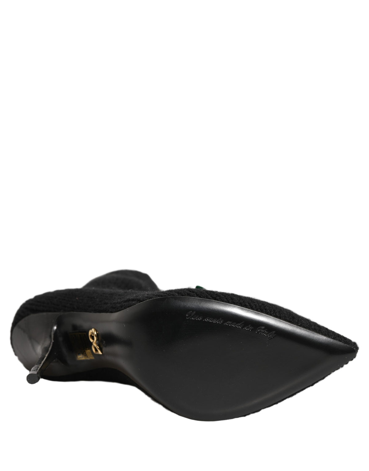 Dolce & Gabbana Black Stiletto Heels Mid Calf Boots