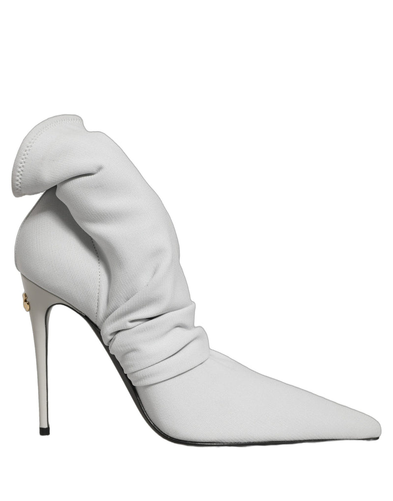 Dolce & Gabbana Gray Stretch Socks Heels Ankle Boots