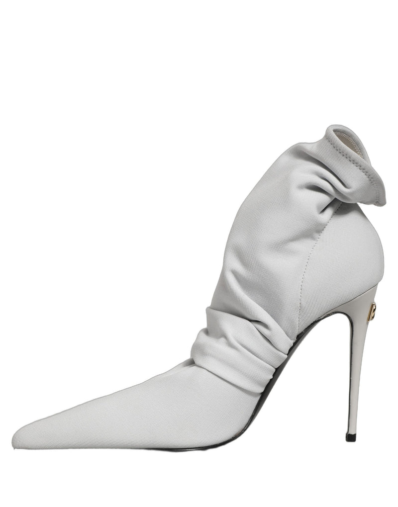 Dolce & Gabbana Gray Stretch Socks Heels Ankle Boots
