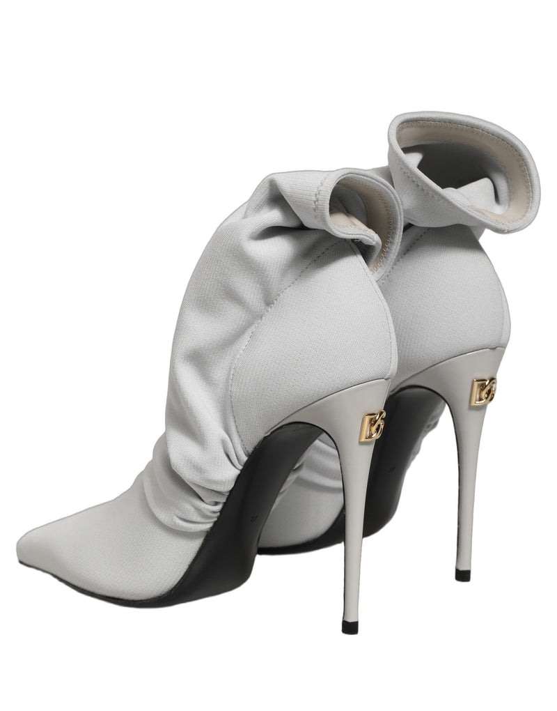 Dolce & Gabbana Gray Stretch Socks Heels Ankle Boots