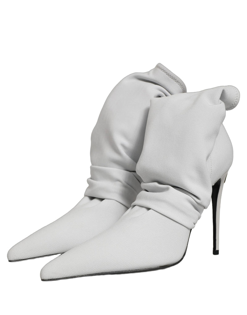 Dolce & Gabbana Gray Stretch Socks Heels Ankle Boots
