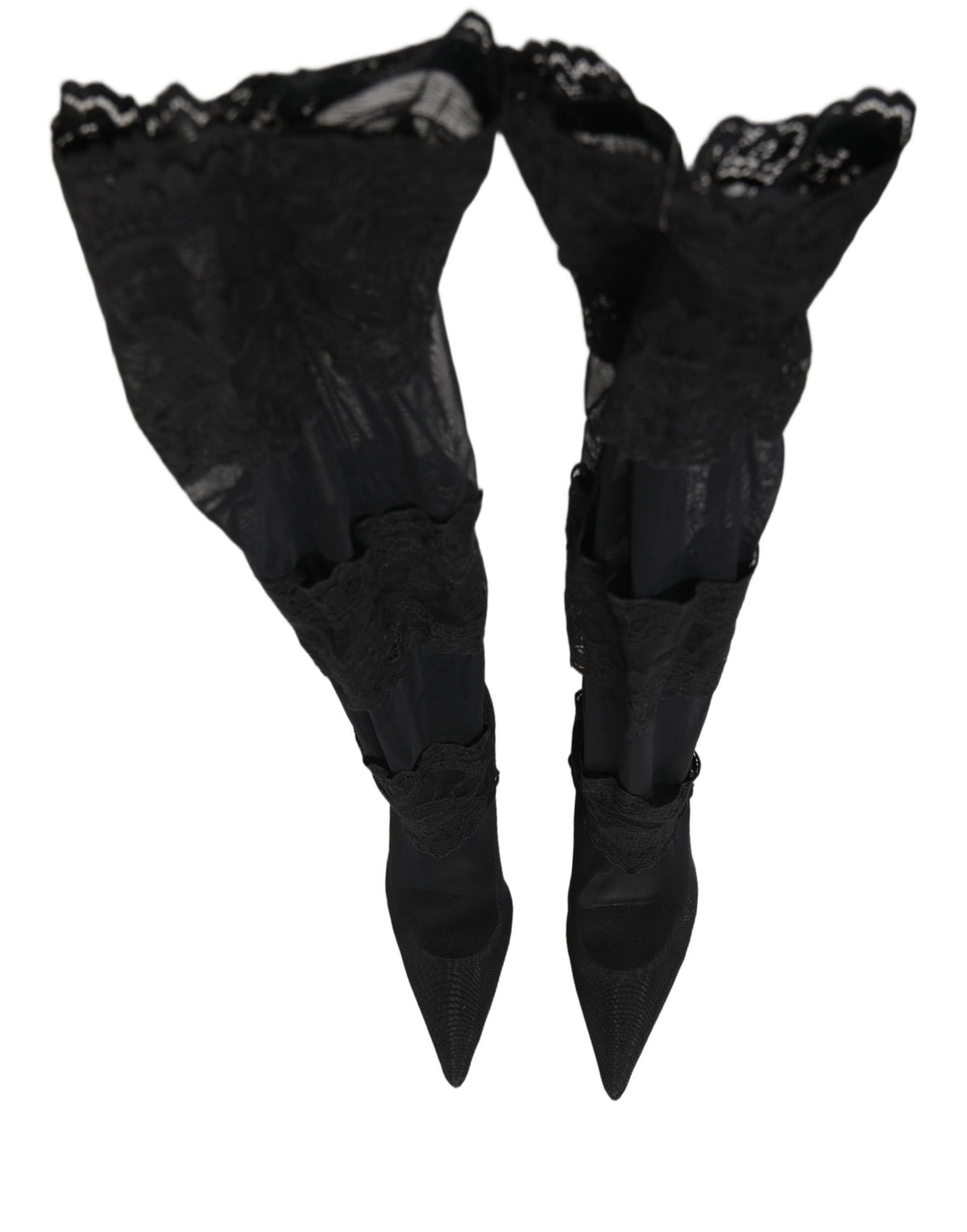 Dolce & Gabbana Black Over The Knee Sock Pumps Boots