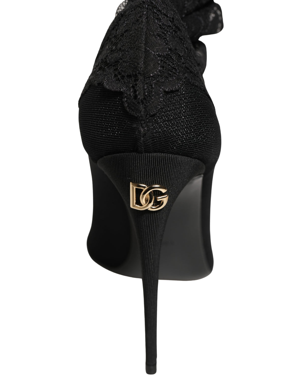Dolce & Gabbana Black Over The Knee Sock Pumps Boots