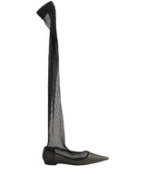 Dolce & Gabbana Black Over The Knee Tulle Boots for Women