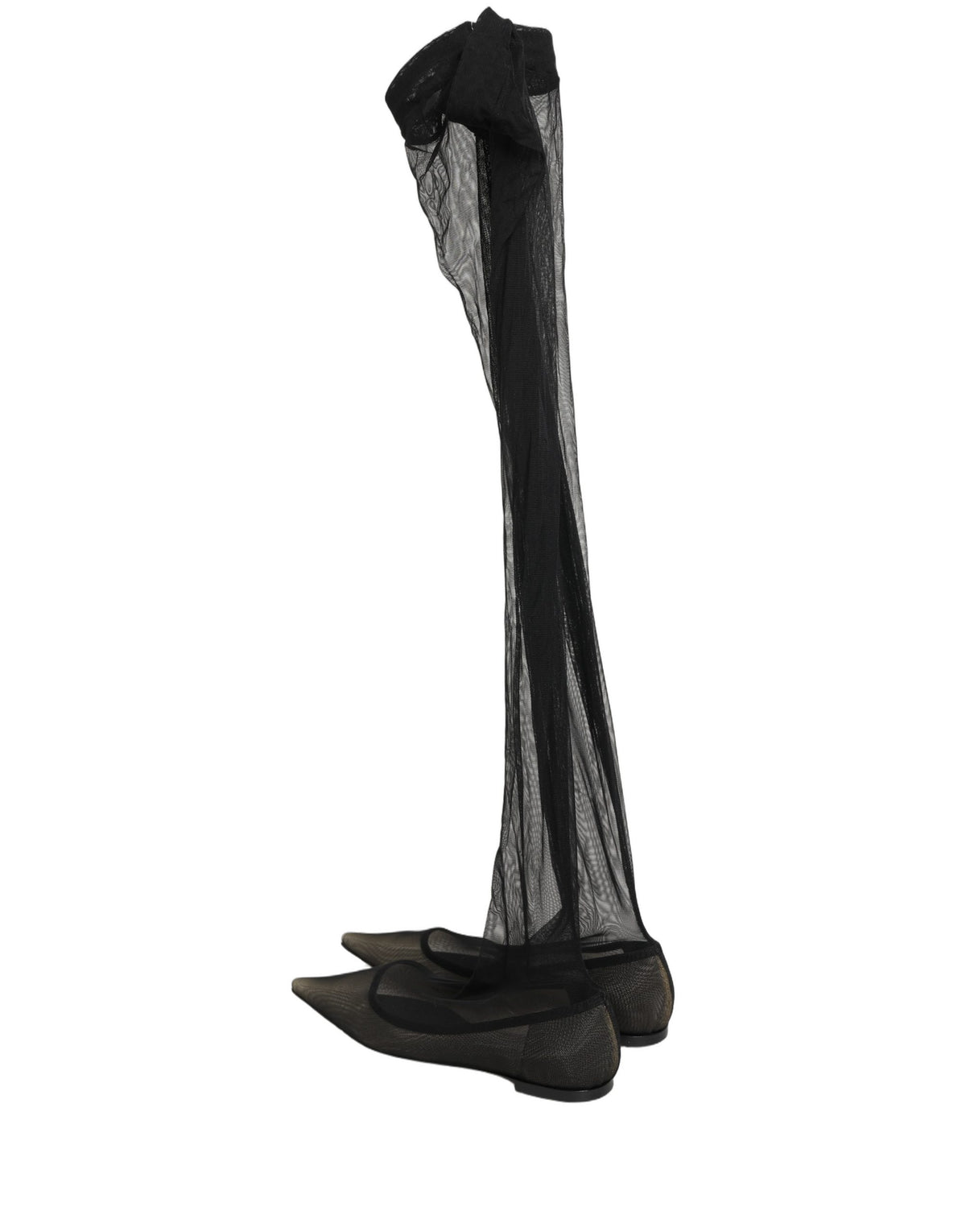 Dolce & Gabbana Black Over The Knee Tulle Boots for Women