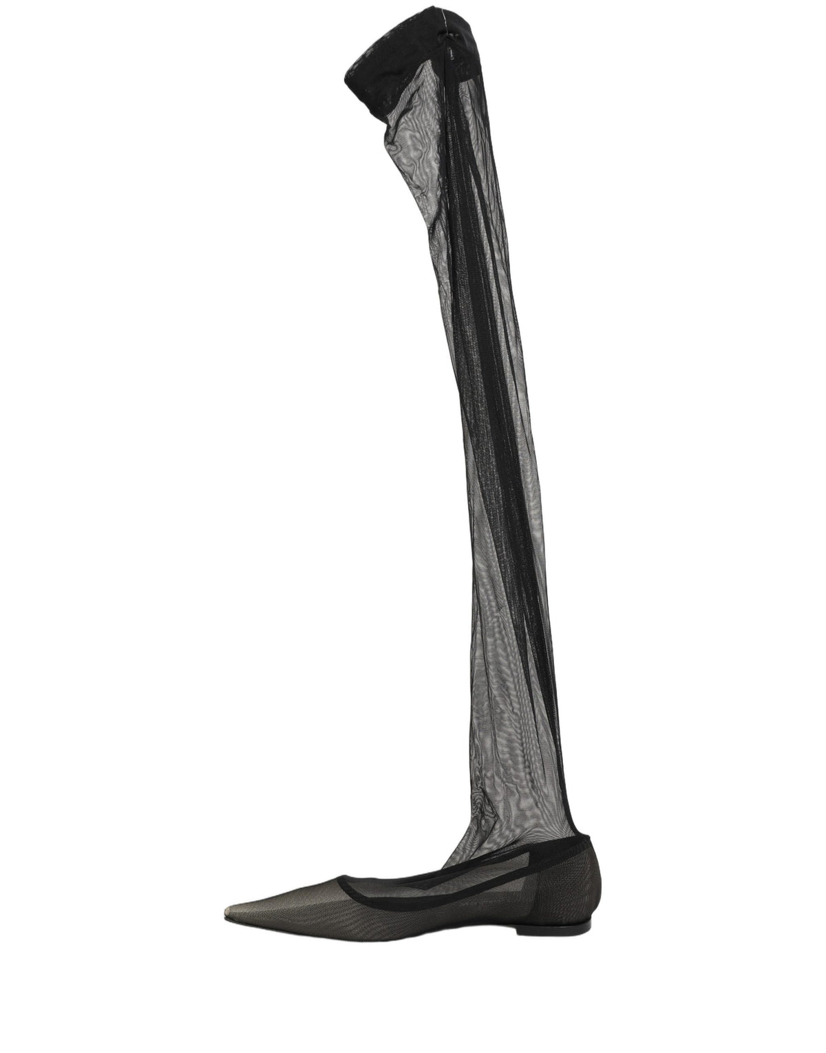 Dolce & Gabbana Black Over The Knee Tulle Boots for Women