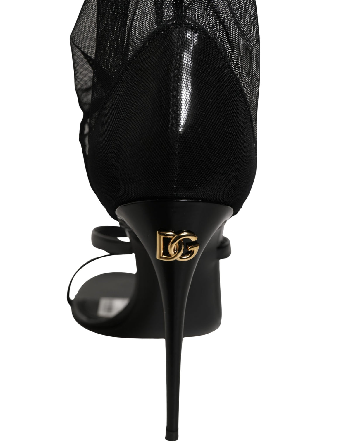 Dolce & Gabbana Stiletto Sandals Socks Knee High Boots - Black