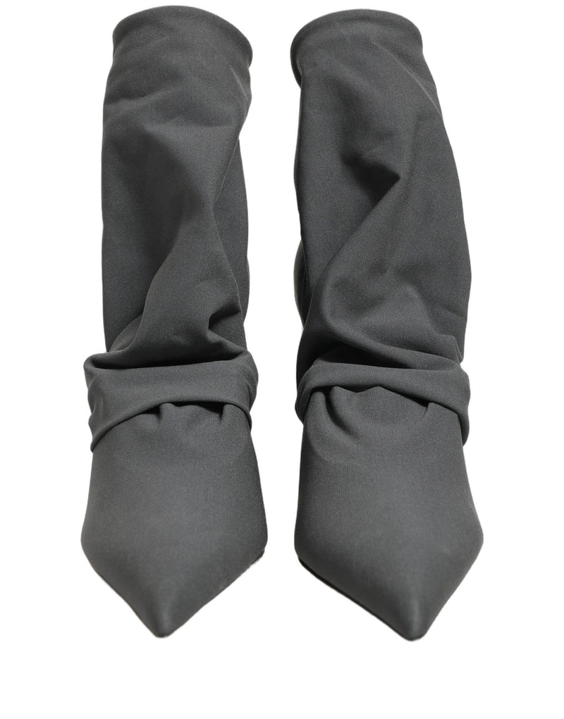 Dolce & Gabbana Gray Stretch Socks Heels Ankle Boots