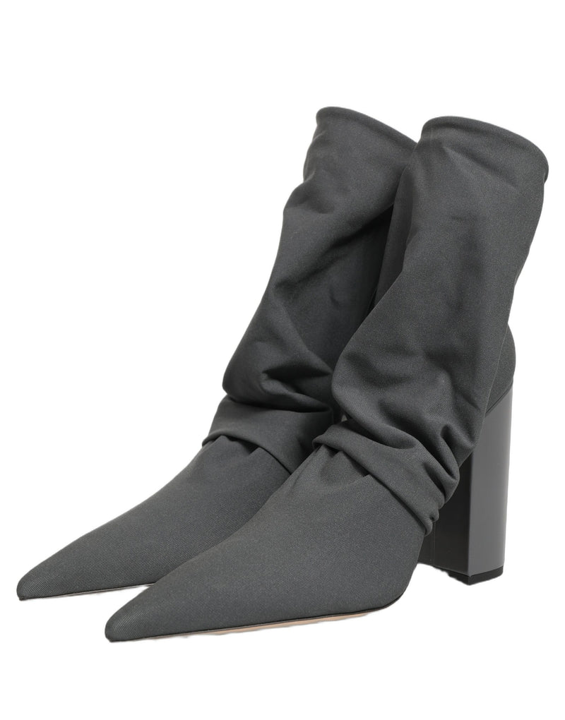 Dolce & Gabbana Gray Stretch Socks Heels Ankle Boots