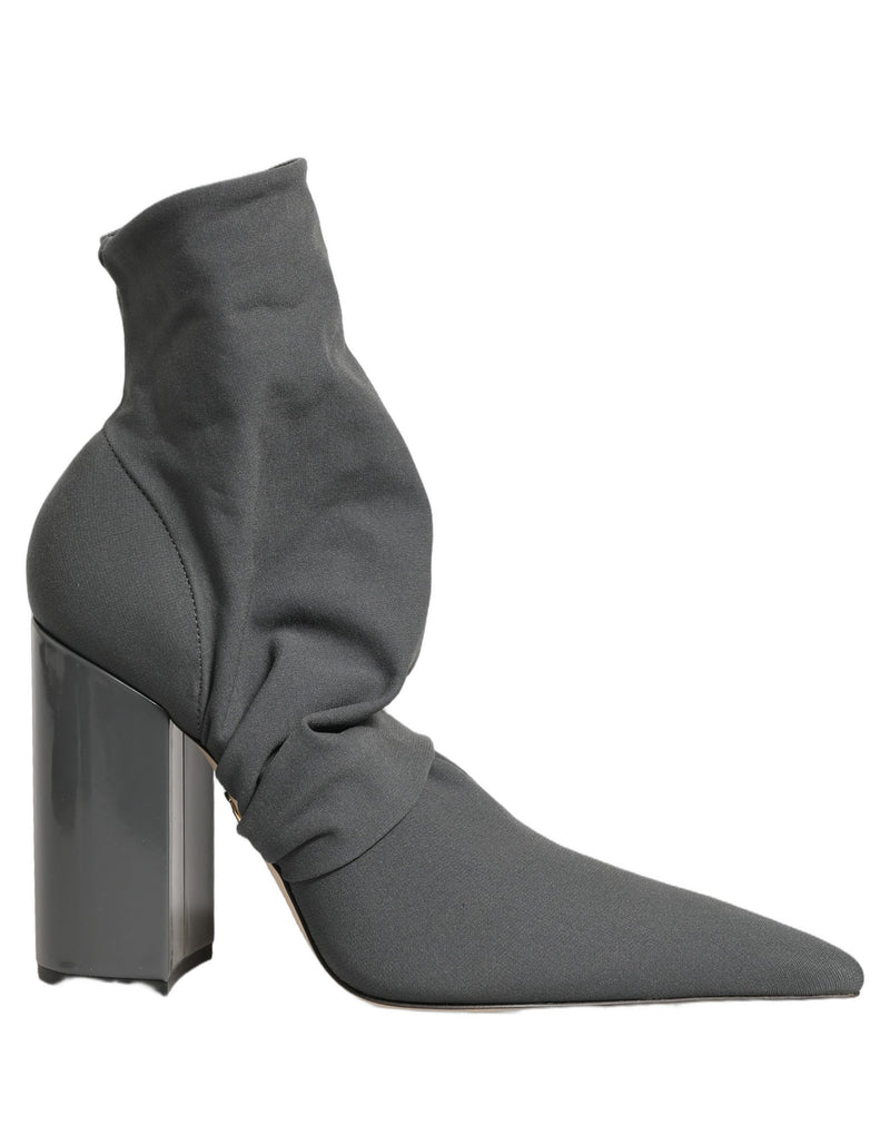 Dolce & Gabbana Gray Stretch Socks Heels Ankle Boots