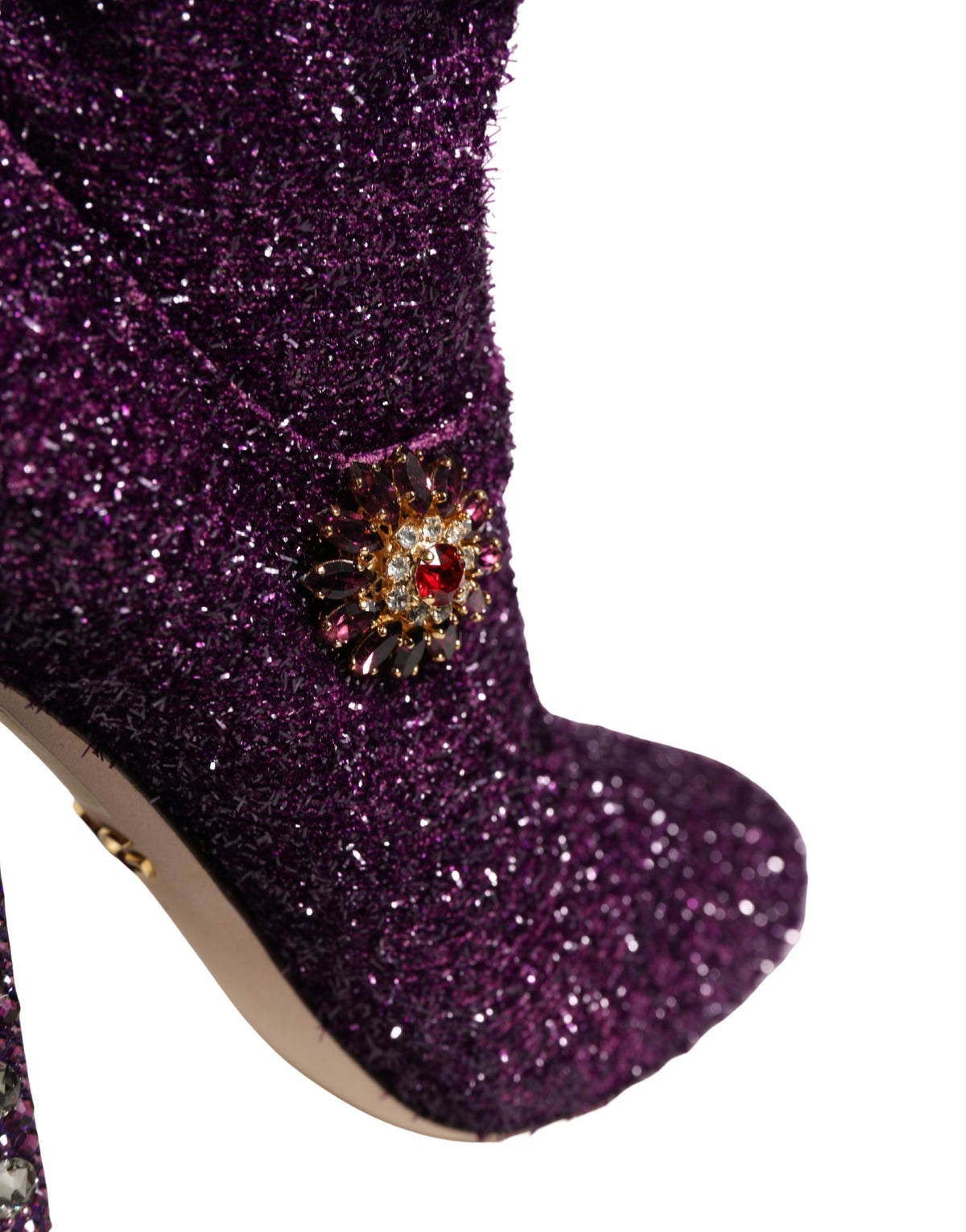 Dolce & Gabbana Purple Crystal Lurex Fantasy Boots