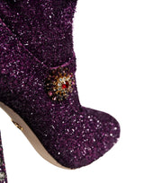 Dolce & Gabbana Purple Crystal Lurex Fantasy Boots