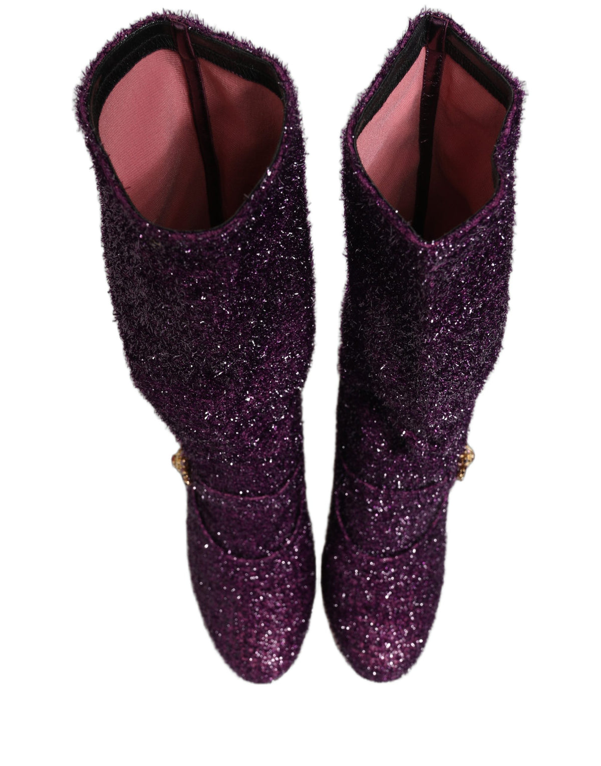 Dolce & Gabbana Purple Crystal Lurex Fantasy Boots