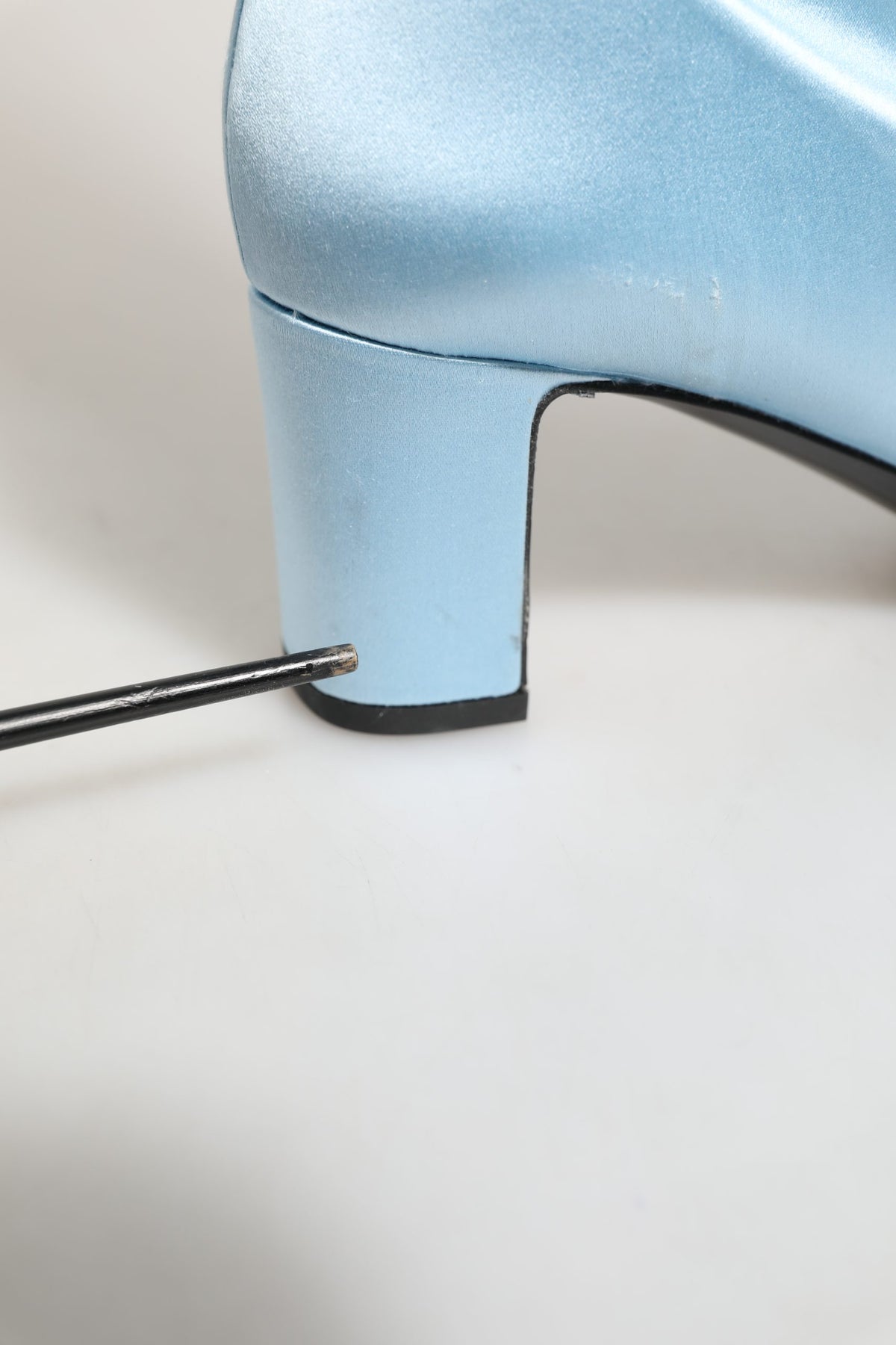 Dolce & Gabbana Light Blue Satin Knee High Boots
