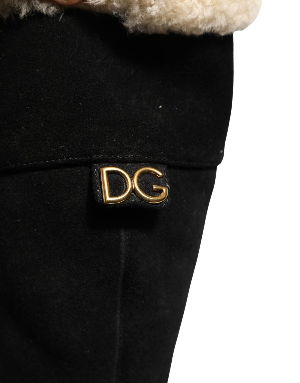 Dolce & Gabbana Black Suede Knee High Boots