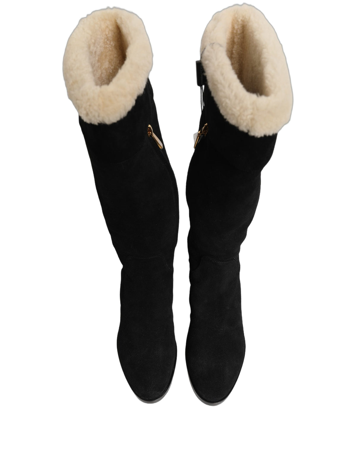 Dolce & Gabbana Black Suede Knee High Boots
