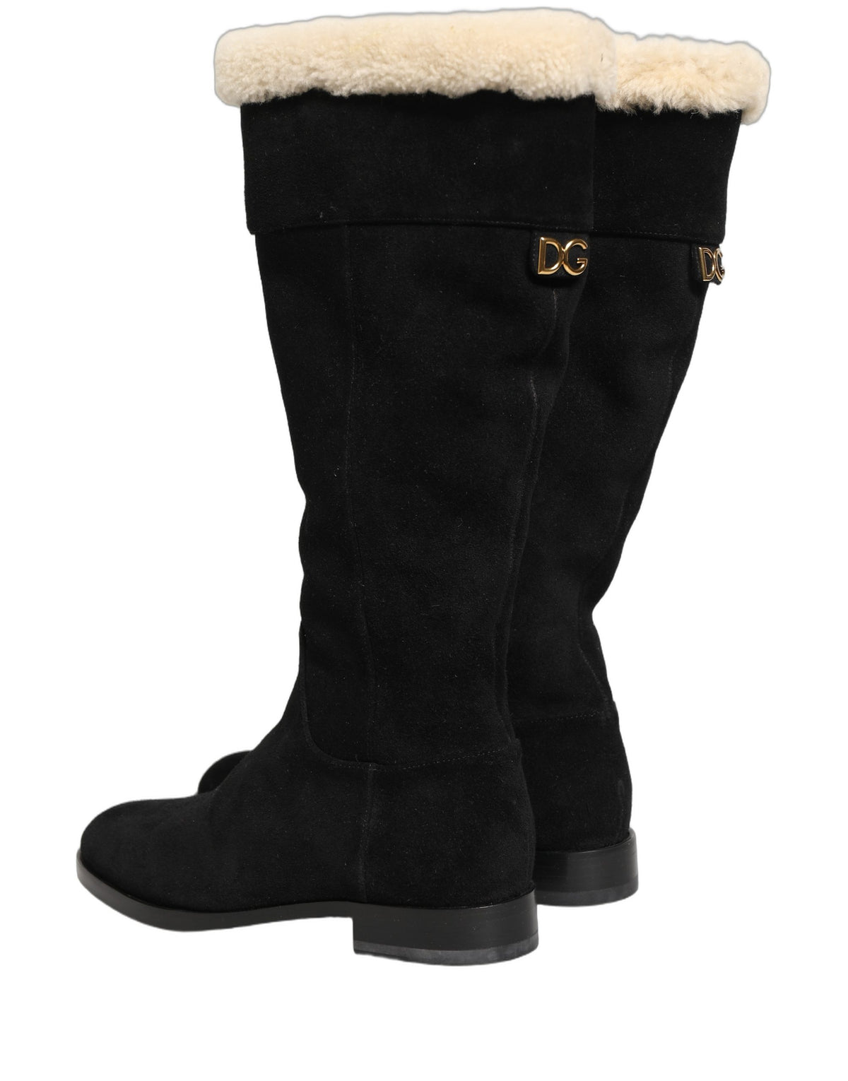 Dolce & Gabbana Black Suede Knee High Boots