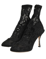 Dolce & Gabbana Taormina Lace Black Socks Boots for Women
