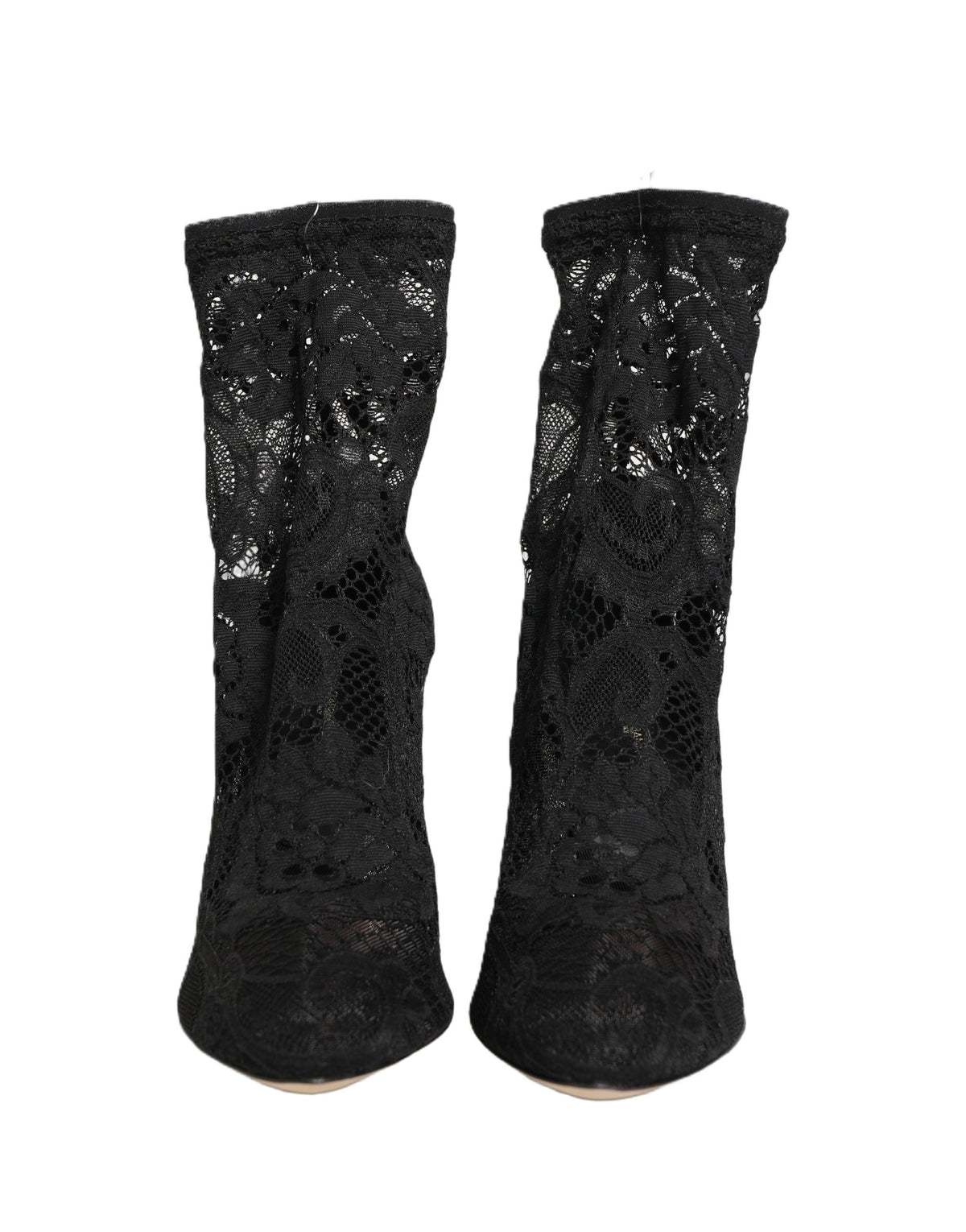 Dolce & Gabbana Taormina Lace Black Socks Boots for Women