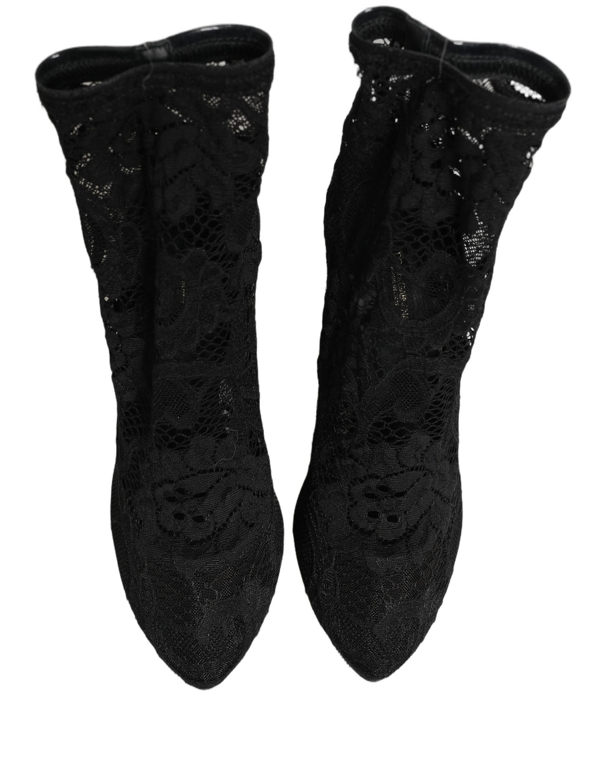 Dolce & Gabbana Taormina Lace Black Socks Boots for Women