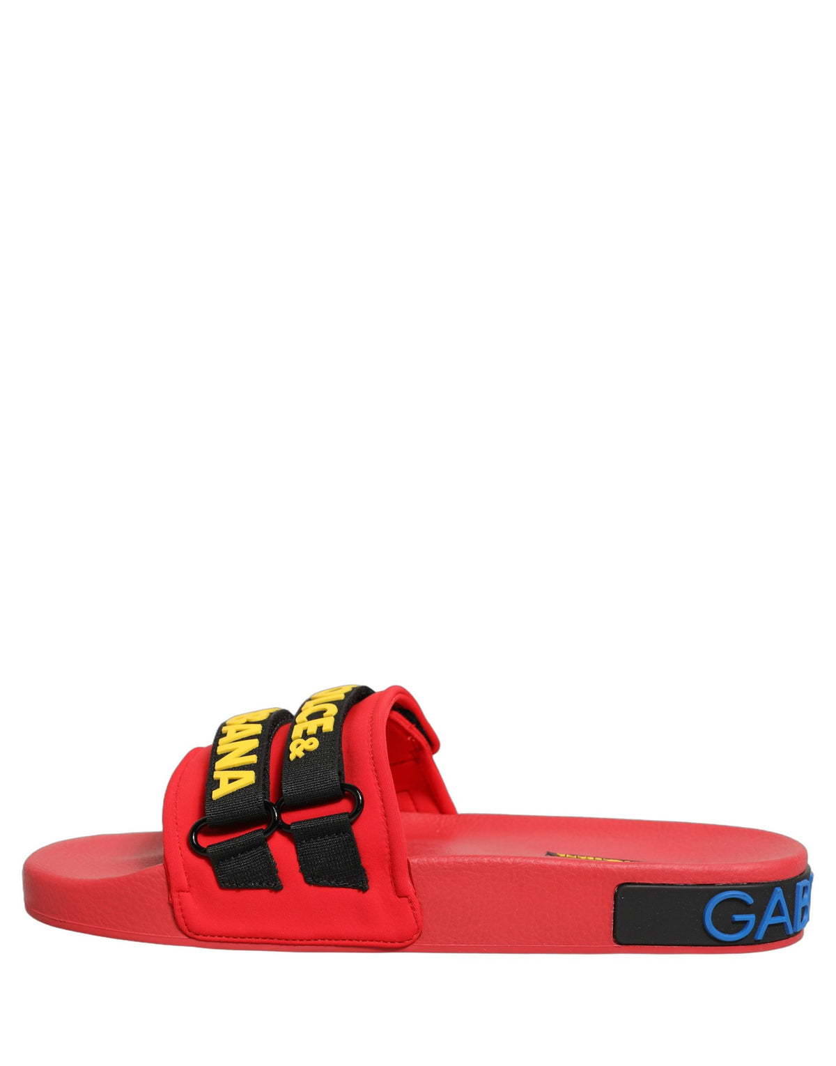 Dolce & Gabbana Red Neoprene Slides Flats for Women