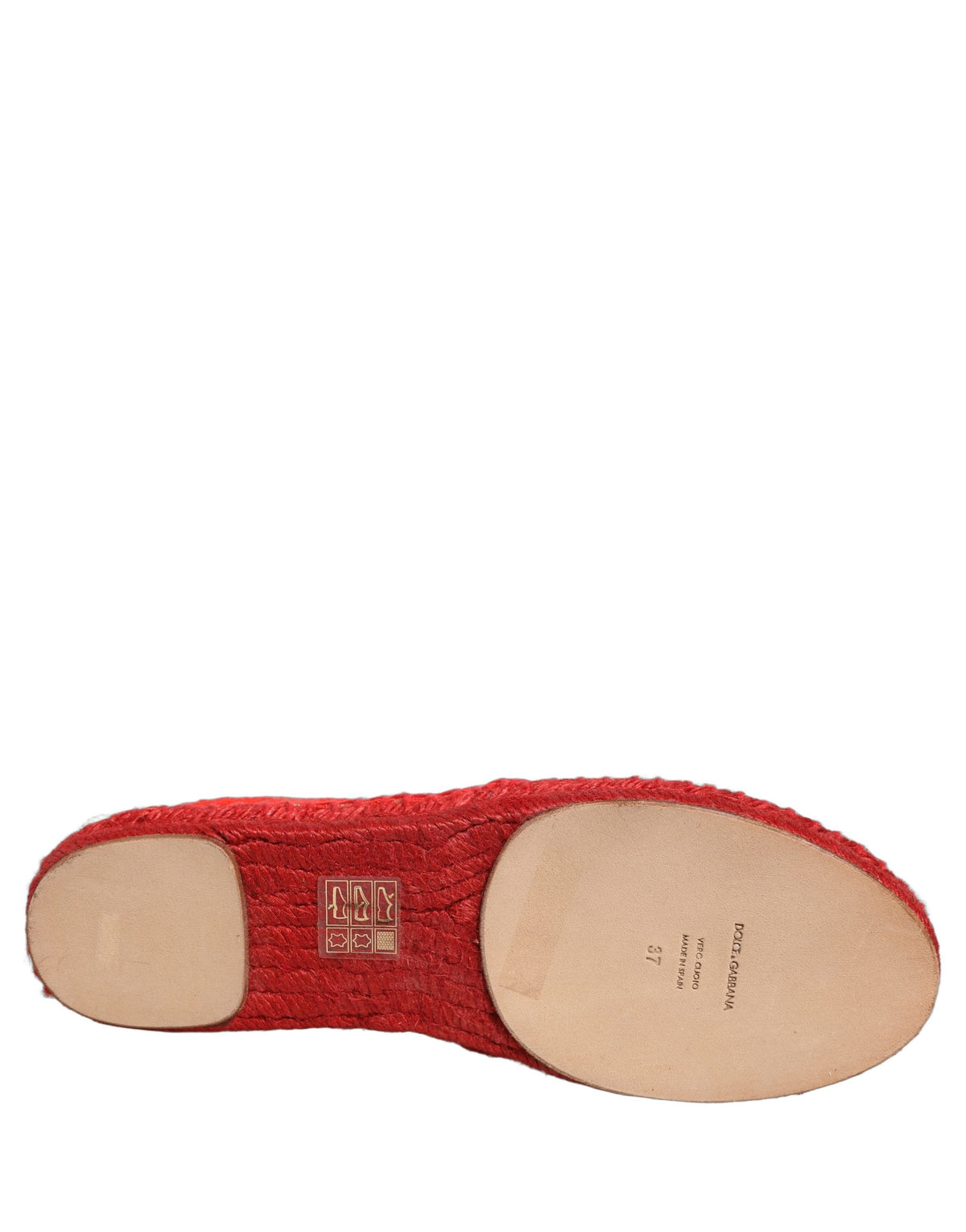 Dolce & Gabbana Taormina Lace Red Espadrille Flats Shoes