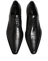 Dolce & Gabbana Black Leather Lace Up Derby Dress Shoes