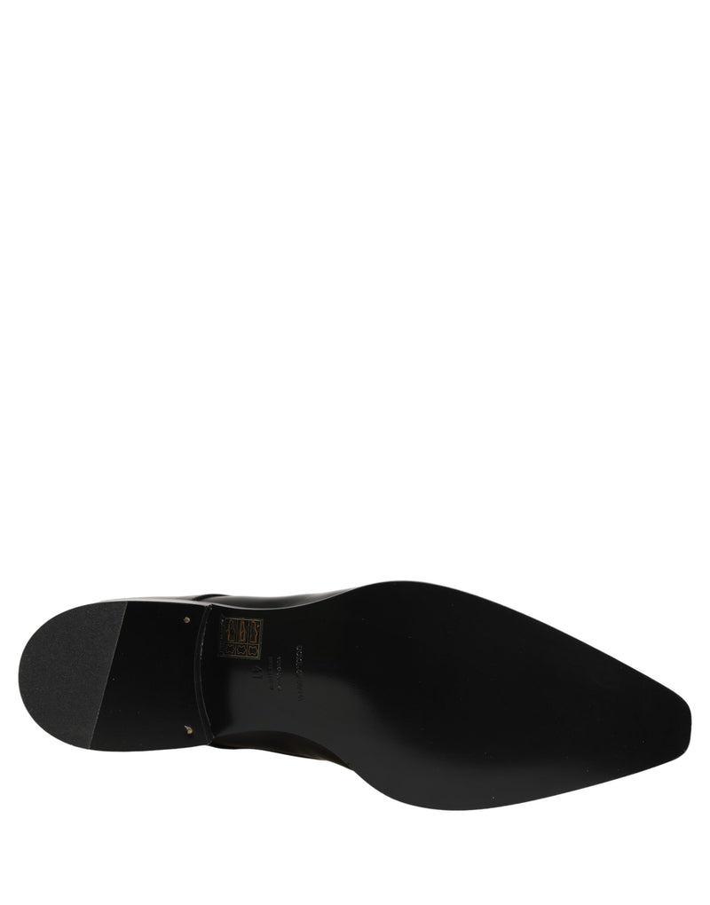 Dolce & Gabbana Black Leather Lace Up Derby Dress Shoes