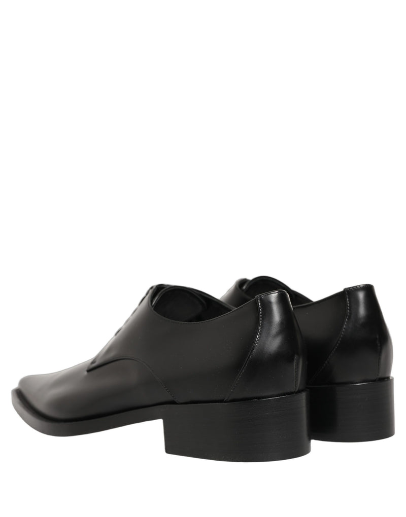 Dolce & Gabbana Black Leather Lace Up Derby Dress Shoes
