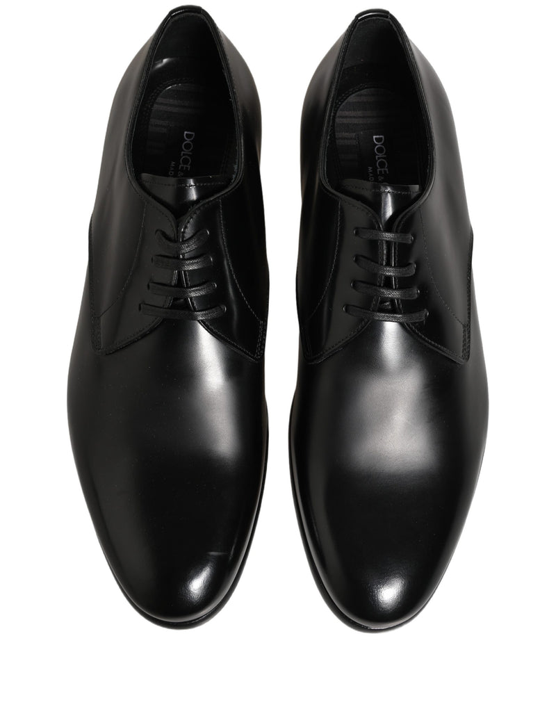 Dolce & Gabbana Black Leather Lace Up Derby Dress Shoes