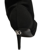 Dolce & Gabbana Black Stretch Socks Heels Ankle Boots
