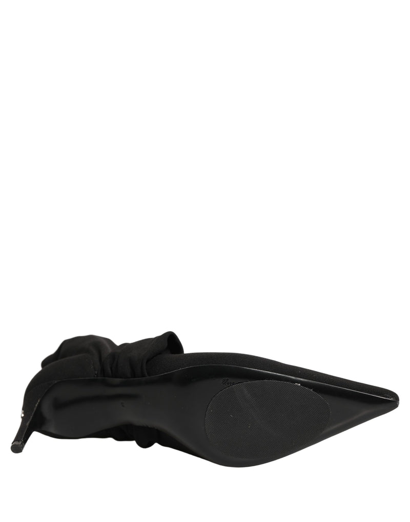 Dolce & Gabbana Black Stretch Socks Heels Ankle Boots