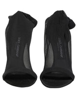 Dolce & Gabbana Black Stretch Mesh Sock Boots for Women