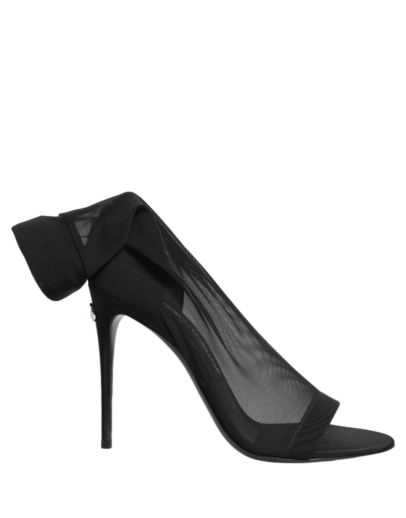 Dolce & Gabbana Black Stretch Mesh Sock Boots for Women