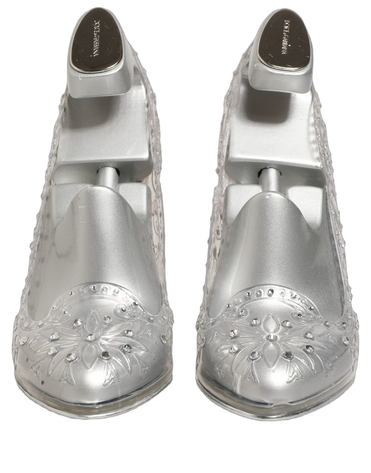 Dolce & Gabbana CINDERELLA Floral Crystal Heels - Clear
